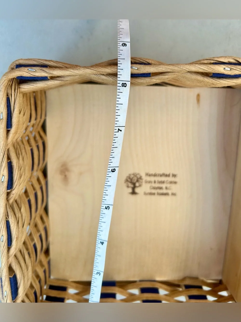 Sunrise Baskets Inc Large Cubby Basket Rectangle Light Wood Boho